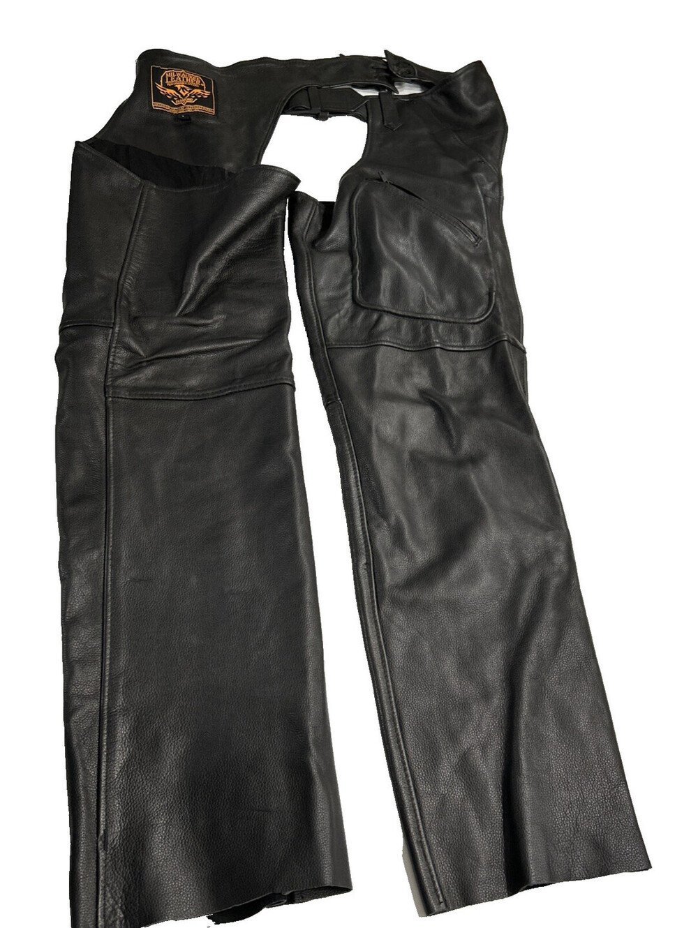 Milwaukee Mens Chaps Large Leather Motorcycle Chopper Ridding